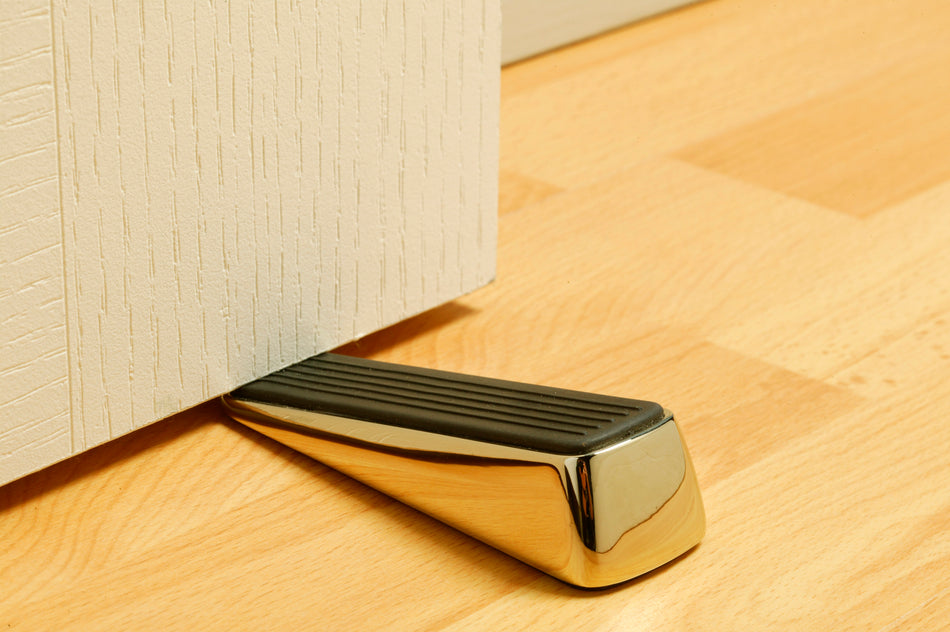 Door Wedge Large Polished Brass PK1