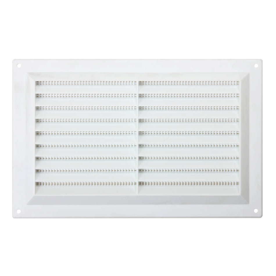 Vent -Louvred with F/Flyscreen Plastic 9x6" White