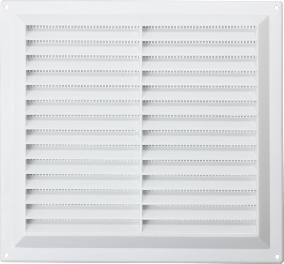 Vent -Louvred with F/Flyscreen Plastic 9x9" White