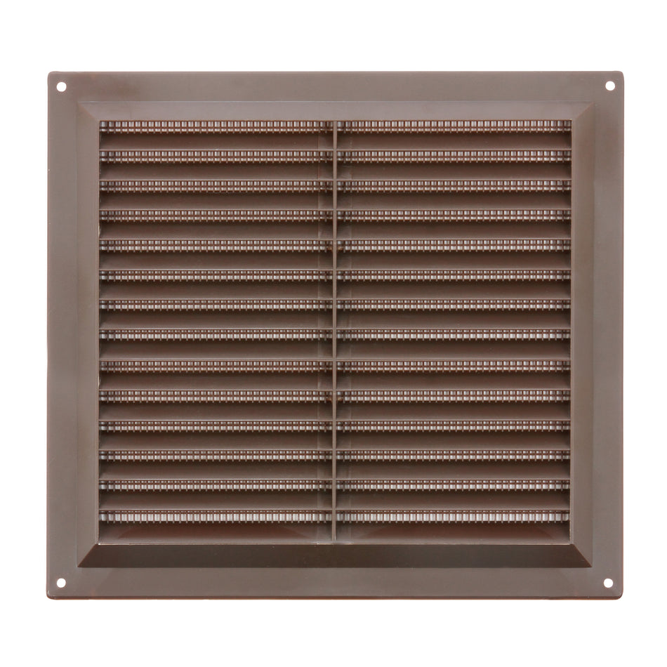 Vent -Louvred with F/Flyscreen Plastic 9x9" Brown