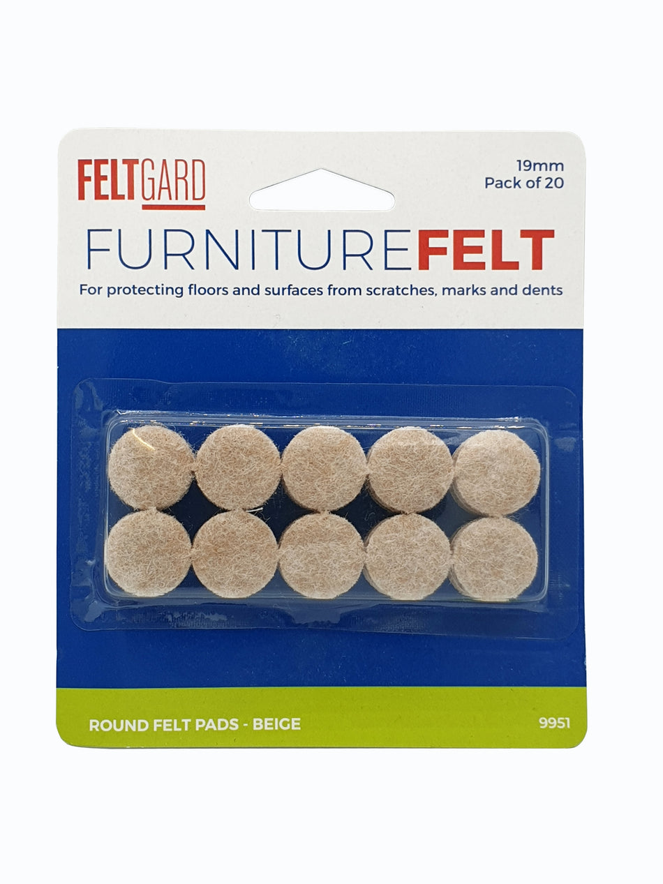 Felt Gard 19mm Round Furniture Felt Pads