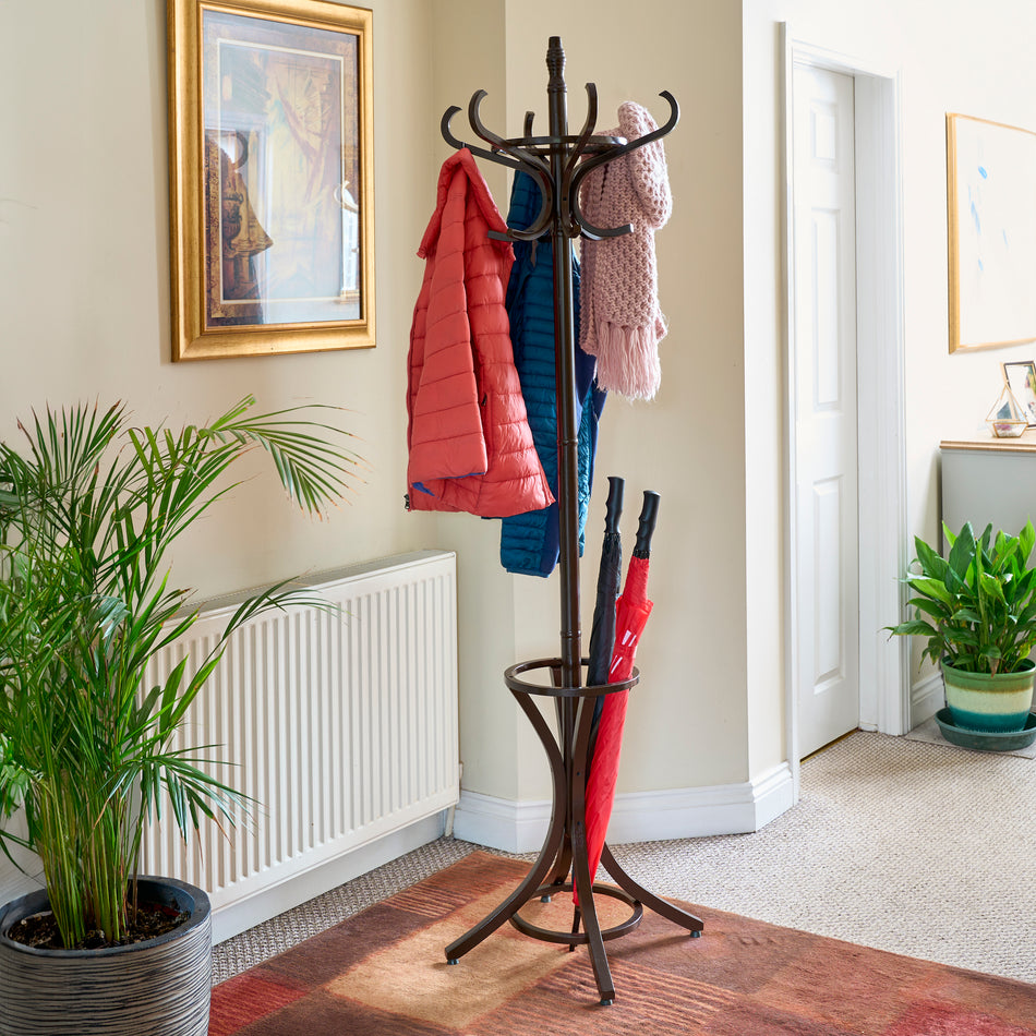 Hat & Coat Stand Walnut Effect