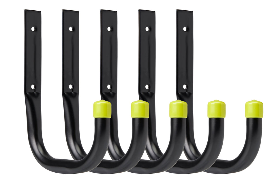 Universal Hook 11cm Black with Yellow End Caps PK5