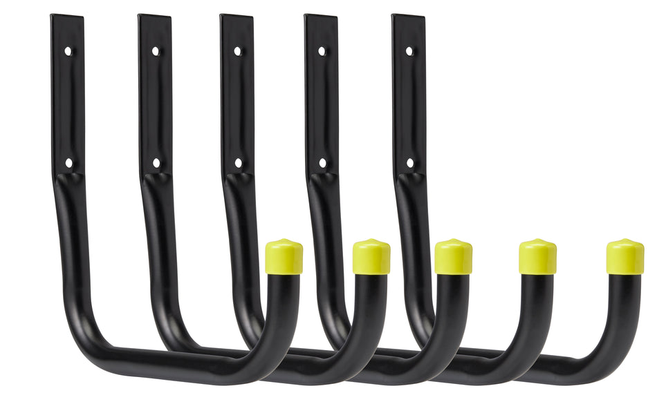 Universal Hook 17cm Black with Yellow End Caps PK5