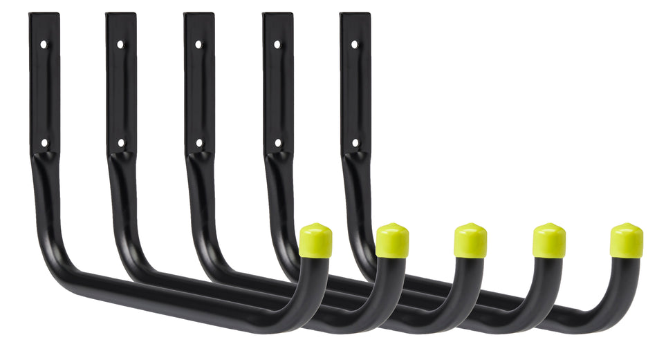 Universal Hook 25cm Black with Yellow End Caps PK5