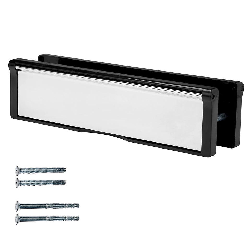 Letterplate  -  Postport 40-80mm 10" Black/Chrome